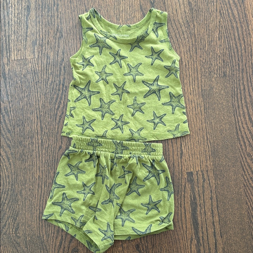 Grayson Mini Green Starfish Tank Top and Shorts Set